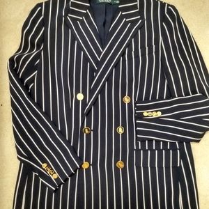 Stripped navy blue and white blazzer